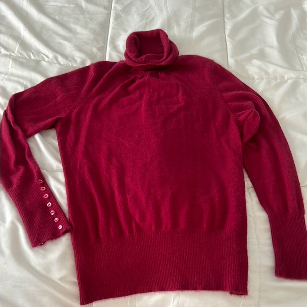 Cashmere Women's Hot Pink Turtleneck Sweater